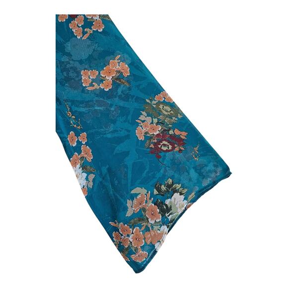 Chico's Vibrant Floral Blouse in Black and Teal - Picture 4 of 6